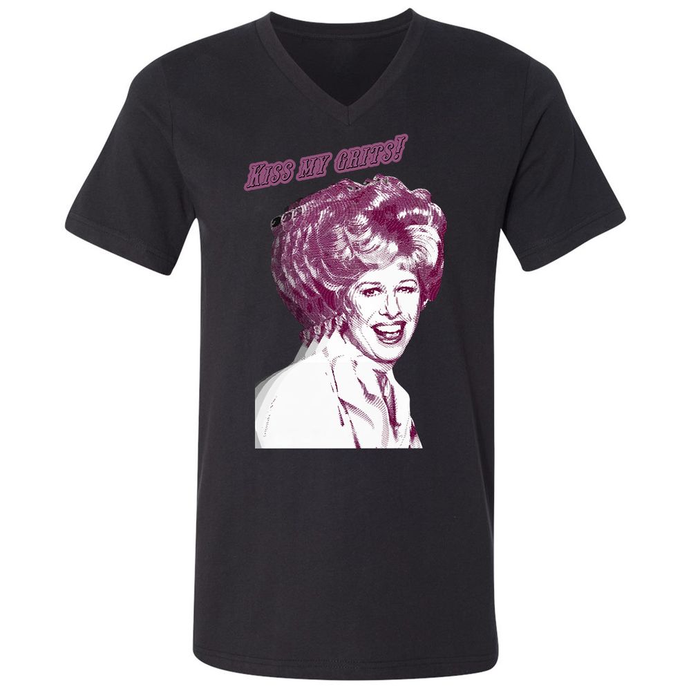 Unisex V-Neck T-Shirt - 4VBJBC7T - Black - 1