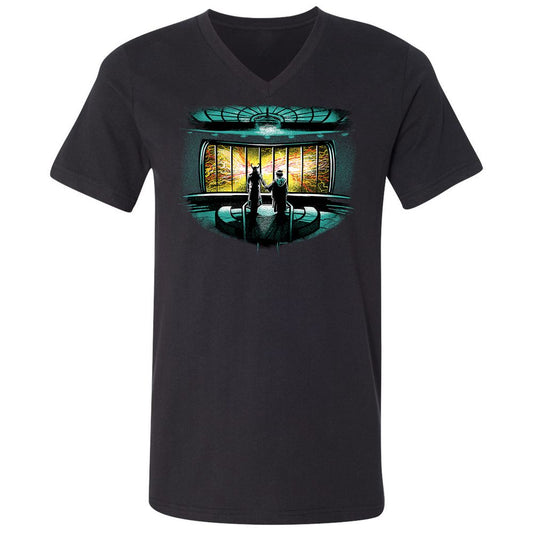 Unisex V-Neck T-Shirt - Z7SWCT78 - Black - 1