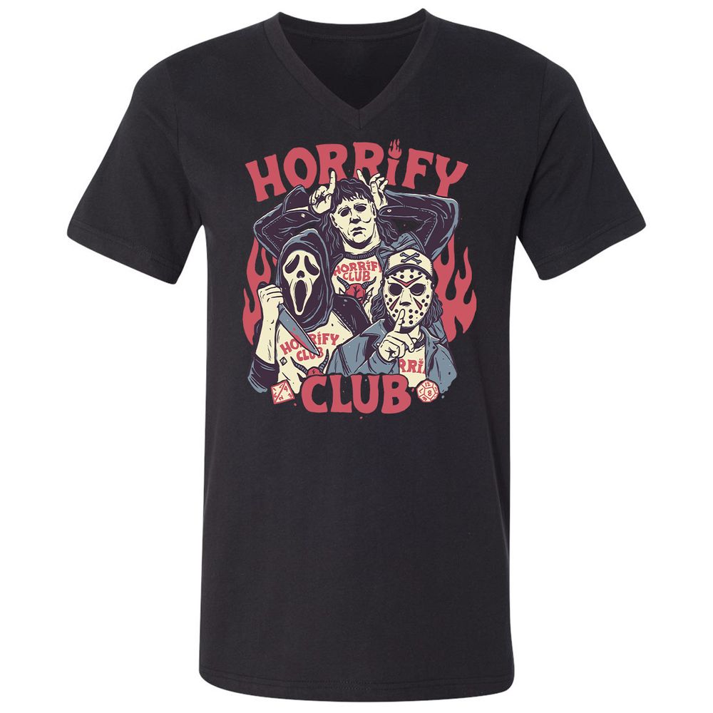 Unisex V-Neck T-Shirt - D4KH9HC6 - Black - 1
