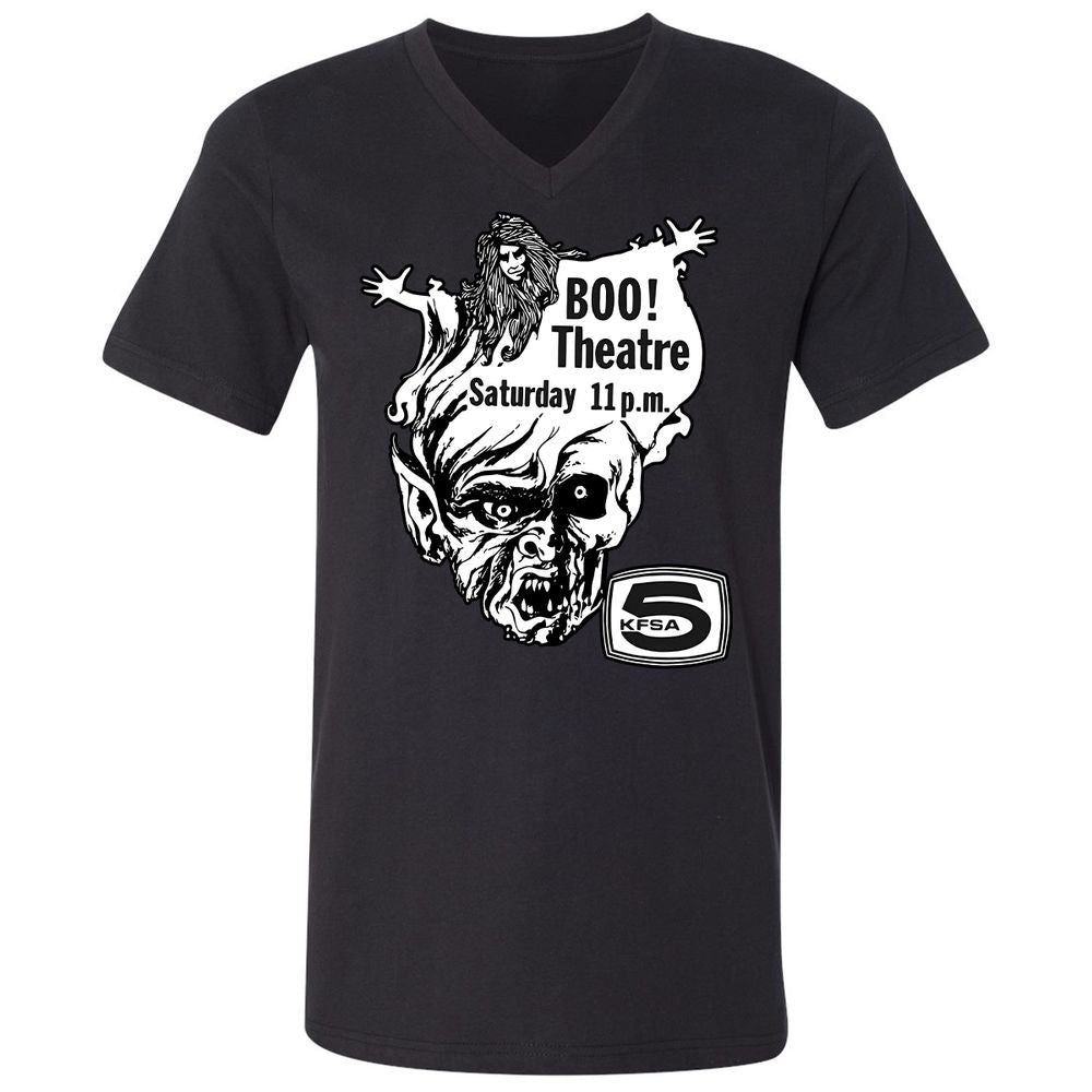 Unisex V-Neck T-Shirt - KUSMZXZT - Black - 1