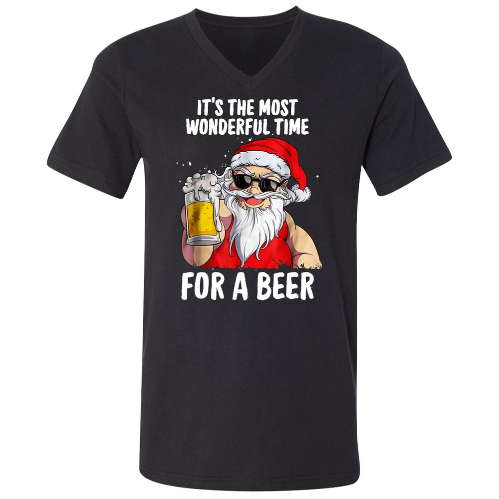 Unisex V-Neck T-Shirt - VCBRD3K8 - Black - 1