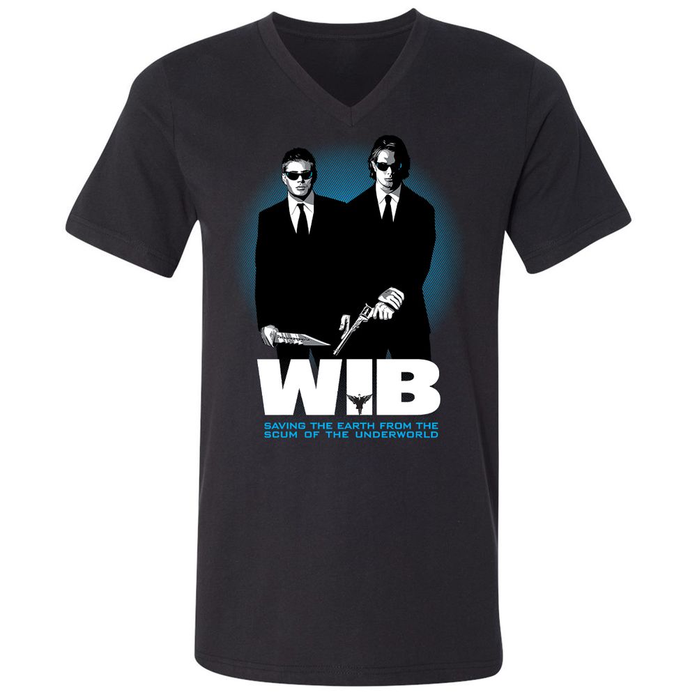 Unisex V-Neck T-Shirt - S97MDDT4 - Black - 1