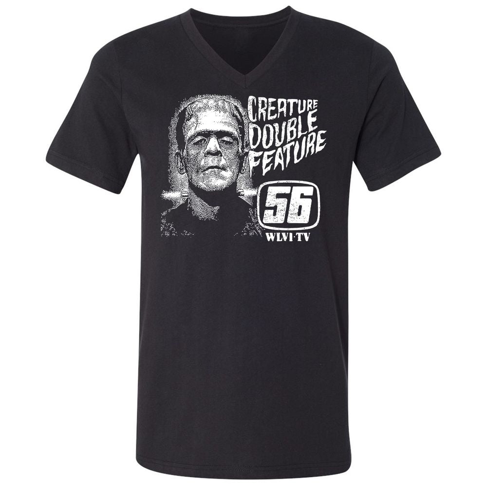 Unisex V-Neck T-Shirt - EX2DUSKU - Black - 1