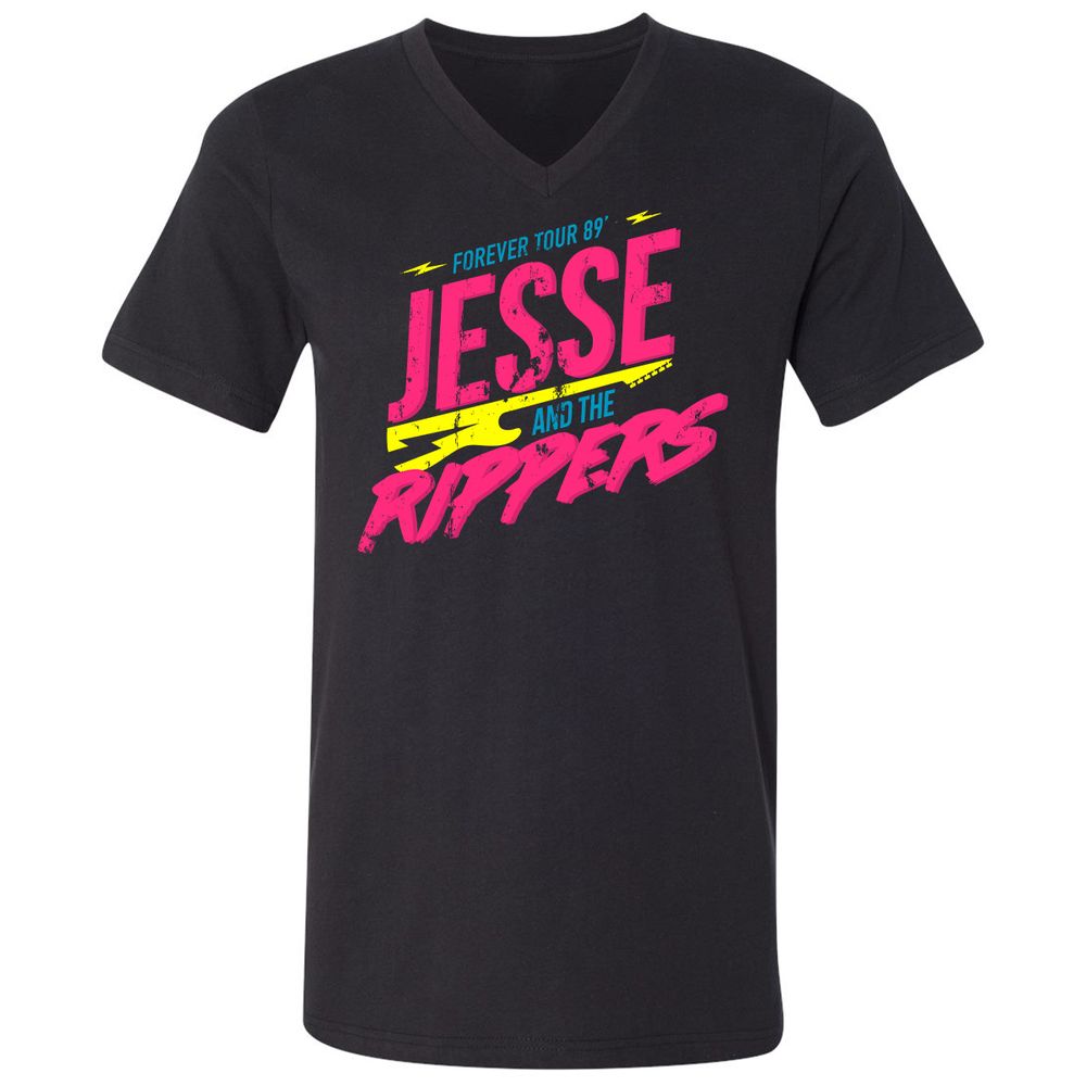 Unisex V-Neck T-Shirt - K2JCZP6X - Black - 1