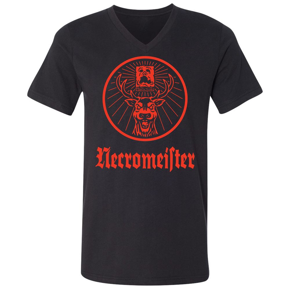 Unisex V-Neck T-Shirt - TVZFM4XH - Black - 1