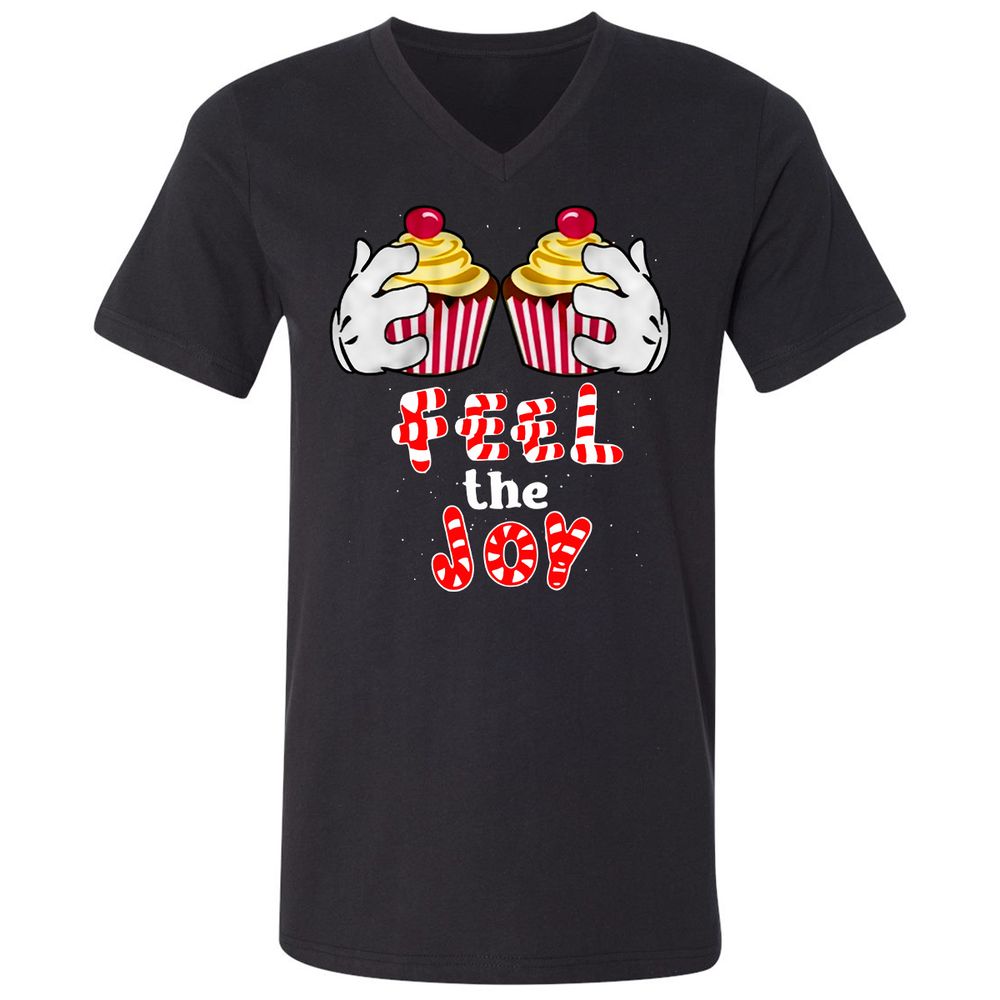 Unisex V-Neck T-Shirt - S6B8F59B - Black - 1