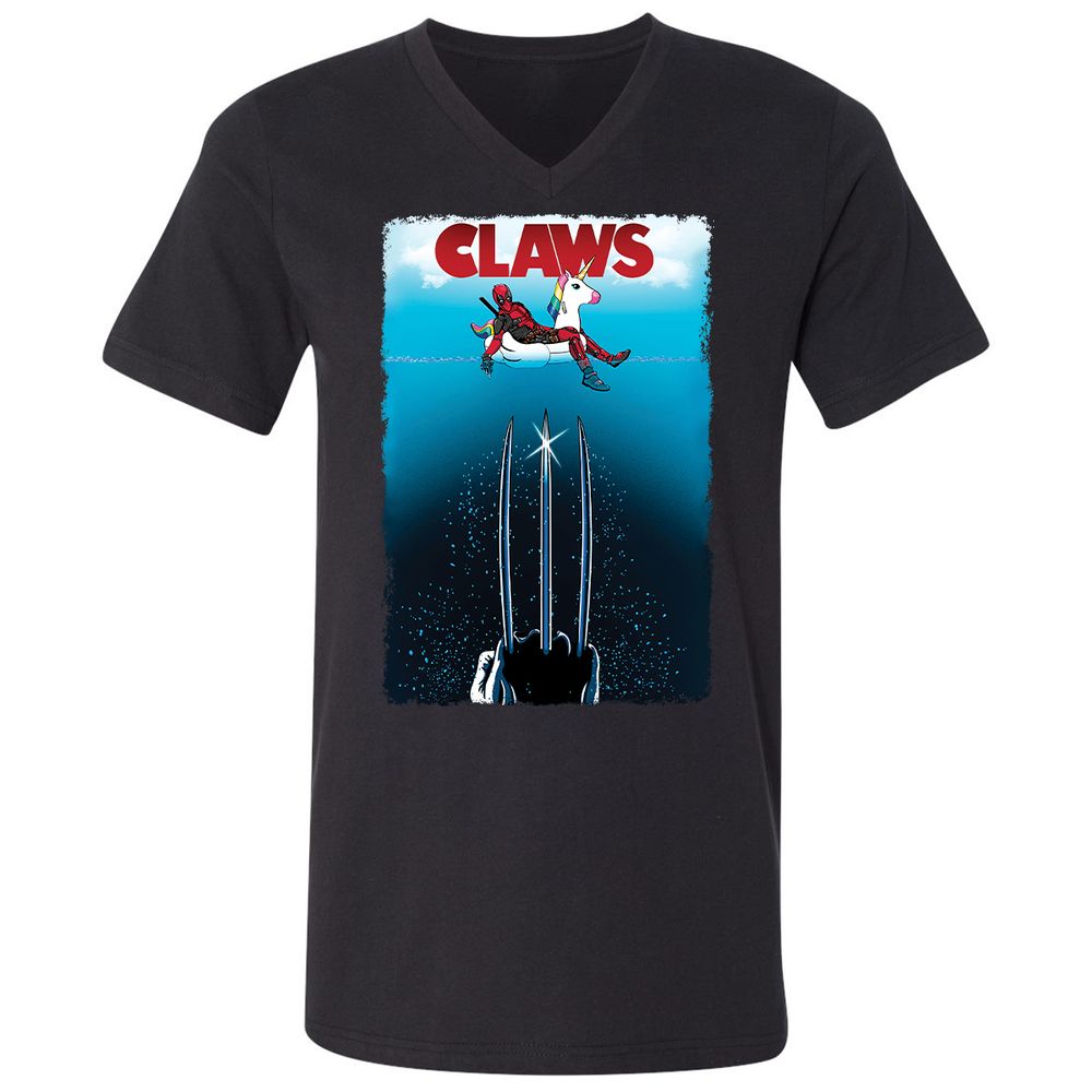 Unisex V-Neck T-Shirt - XDYTG9B3 - Black - 1