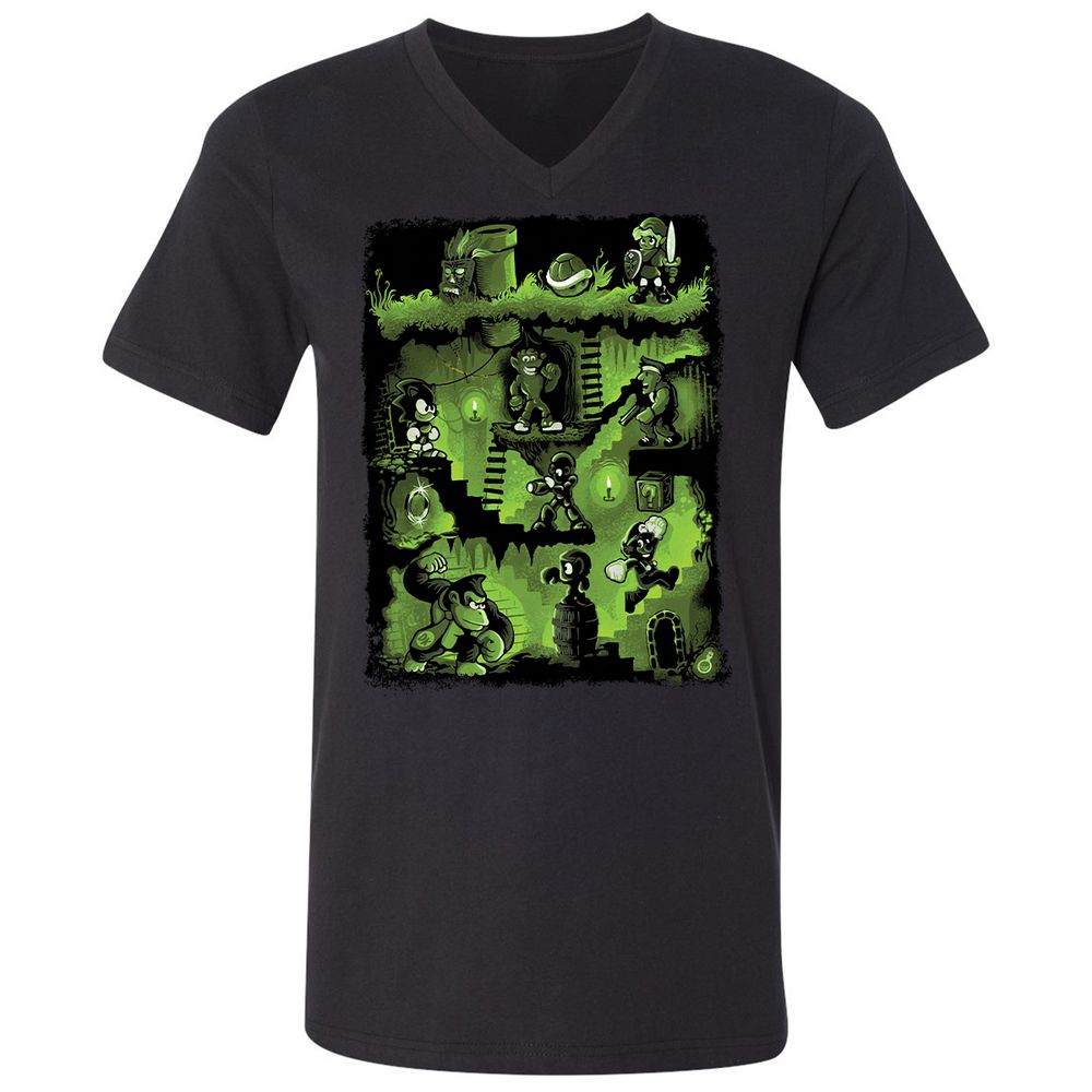 Unisex V-Neck T-Shirt - VPS9AUKL - Black - 1