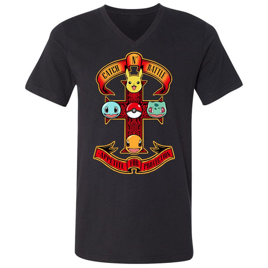 Unisex V-Neck T-Shirt - RQGW6E1V - Black - 1