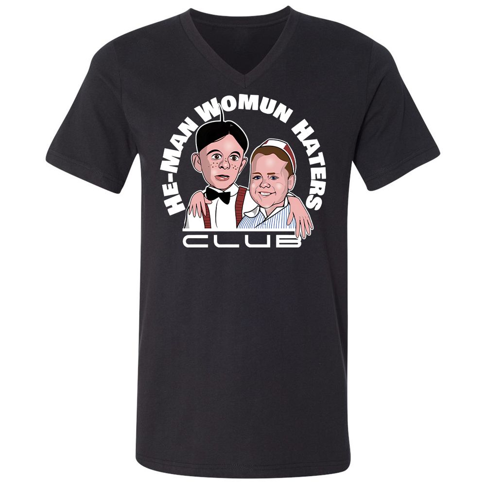 Unisex V-Neck T-Shirt - NZM4XFY2 - Black - 1