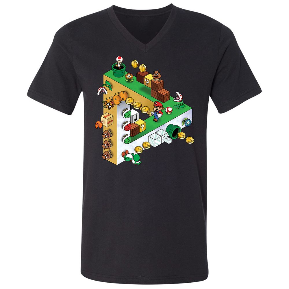 Unisex V-Neck T-Shirt - 9BHGWU5W - Black - 1