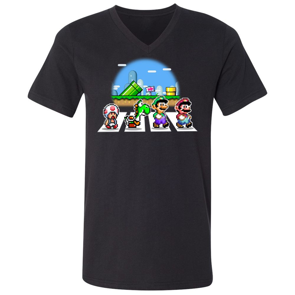 Unisex V-Neck T-Shirt - R4W2CWZ6 - Black - 1