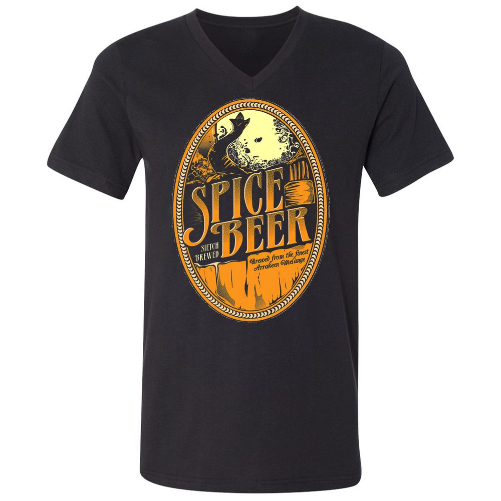 Unisex V-Neck T-Shirt - VQC13G12 - Black - 1