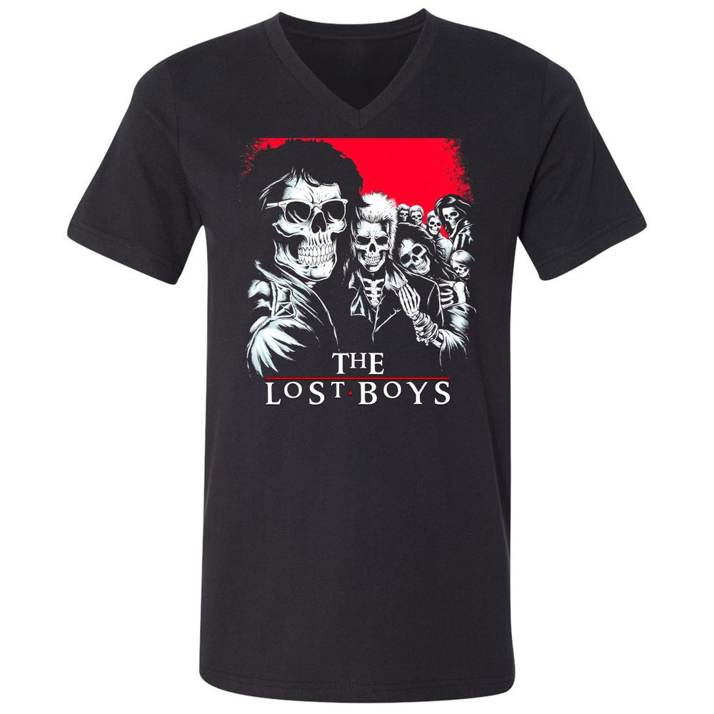 Unisex V-Neck T-Shirt - XEYEBQVQ - Black - 1