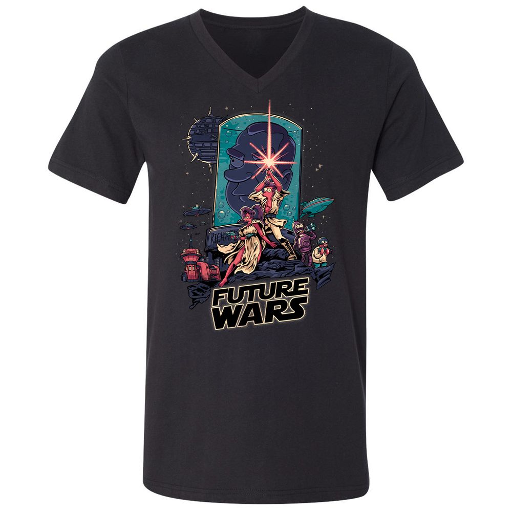 Unisex V-Neck T-Shirt - D3KT9KE3 - Black - 1