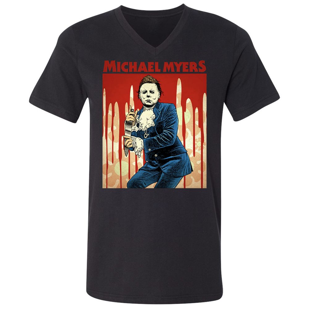 Unisex V-Neck T-Shirt - 5QMSAYPT - Black - 1