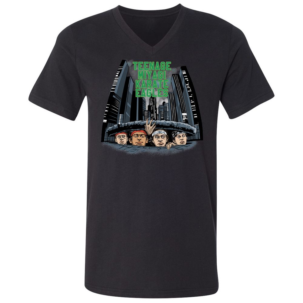Unisex V-Neck T-Shirt - 5XU6JFTM - Black - 1
