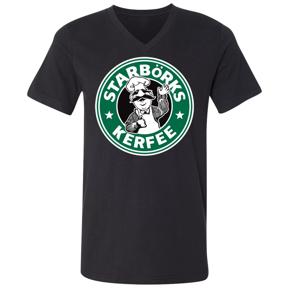 Unisex V-Neck T-Shirt - T8C2C89L - Black - 1