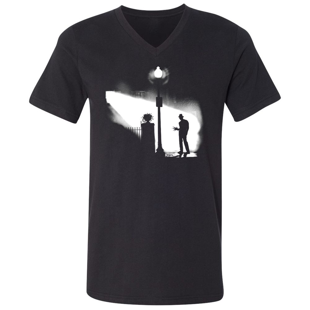 Unisex V-Neck T-Shirt - ZKA5L1MQ - Black - 1