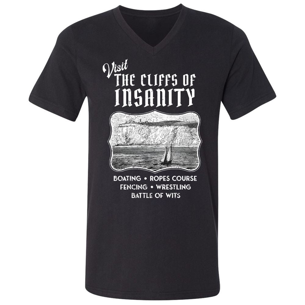 Unisex V-Neck T-Shirt - C8MAHKCY - Black - 1