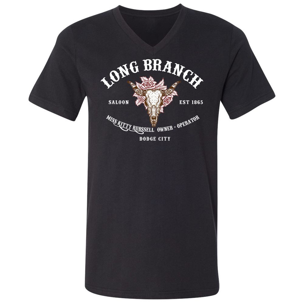 Unisex V-Neck T-Shirt - KRL1X7MH - Black - 1