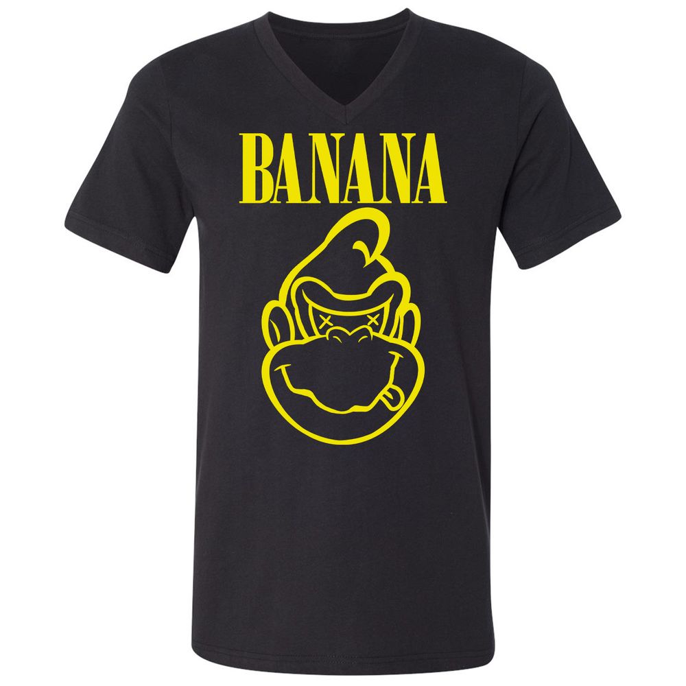 Unisex V-Neck T-Shirt - T8AWCFGJ - Black - 1