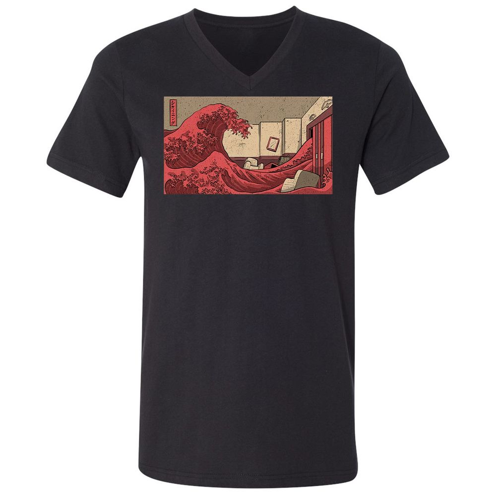 Unisex V-Neck T-Shirt - JQGX2PJ8 - Black - 1