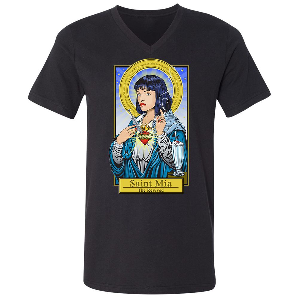 Unisex V-Neck T-Shirt - 1NZ6XVTB - Black - 1