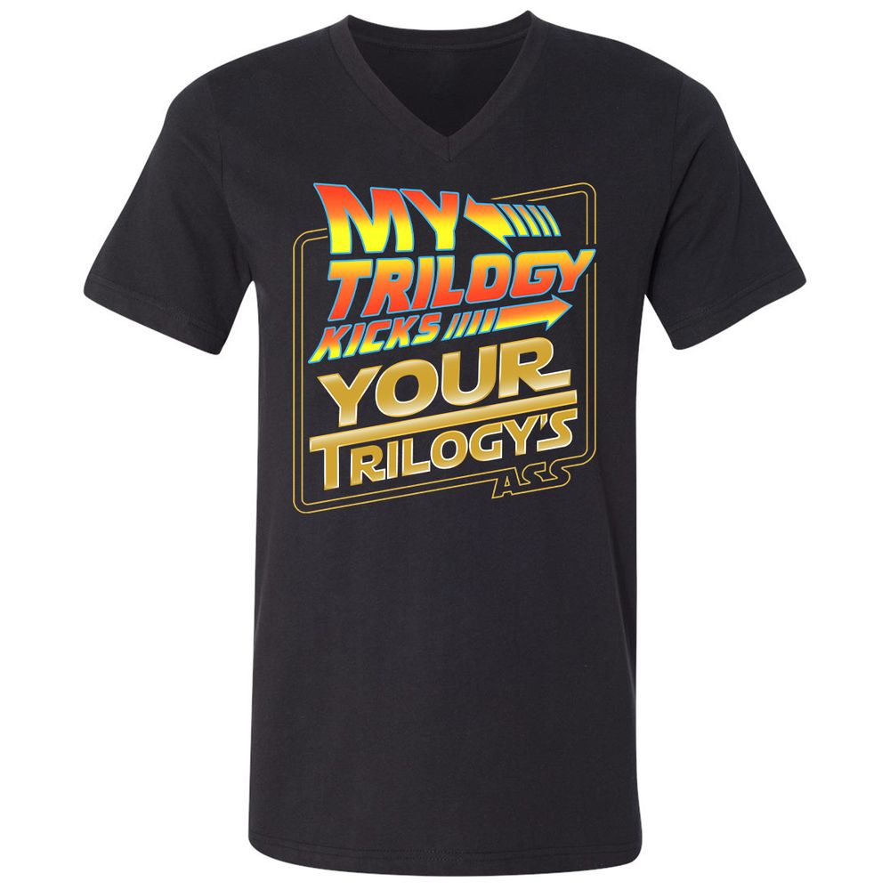 Unisex V-Neck T-Shirt - YSB89VU8 - Black - 1