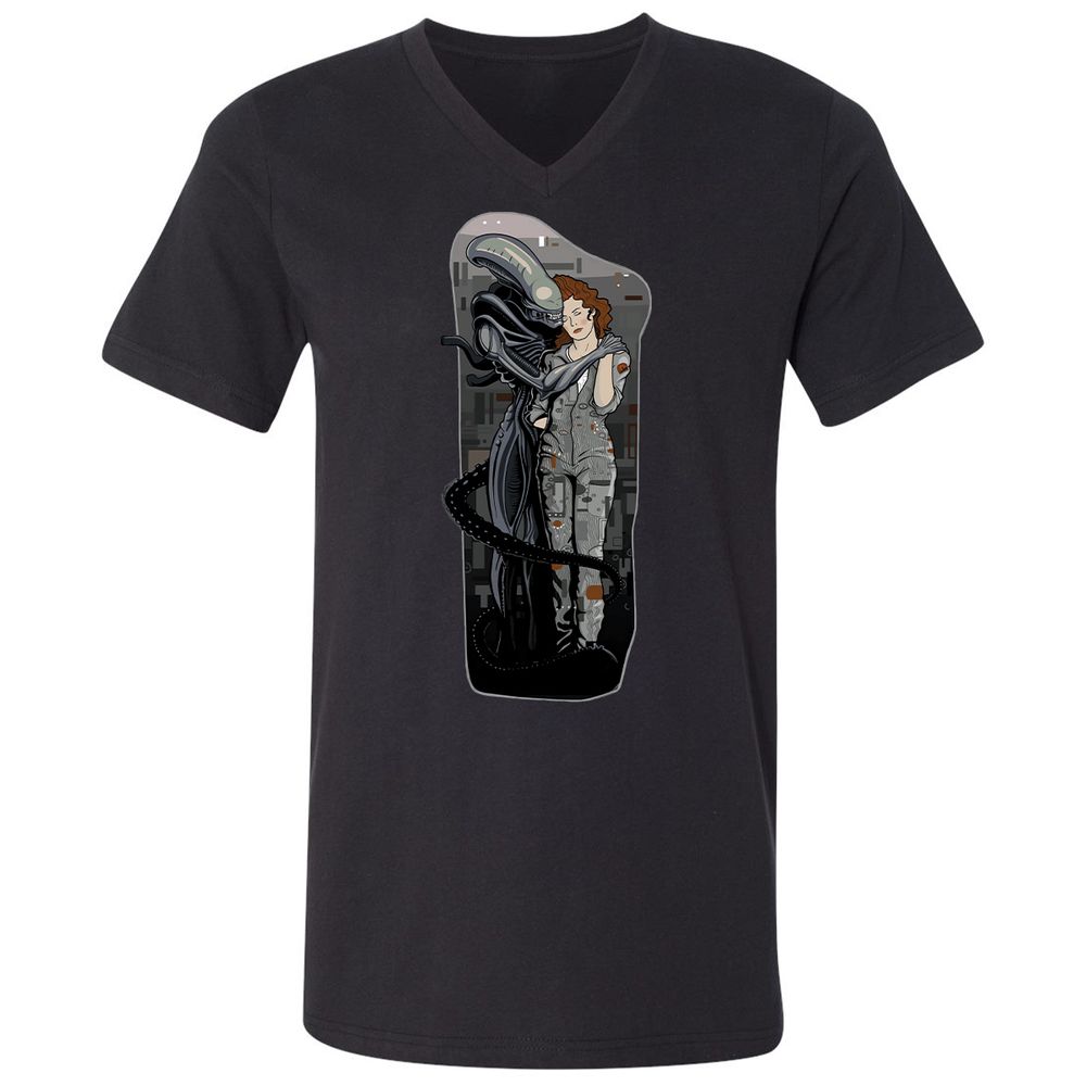 Unisex V-Neck T-Shirt - R4KUAQ4D - Black - 1