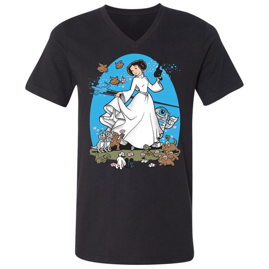 Unisex V-Neck T-Shirt - AZ8XDCDW - Black - 1