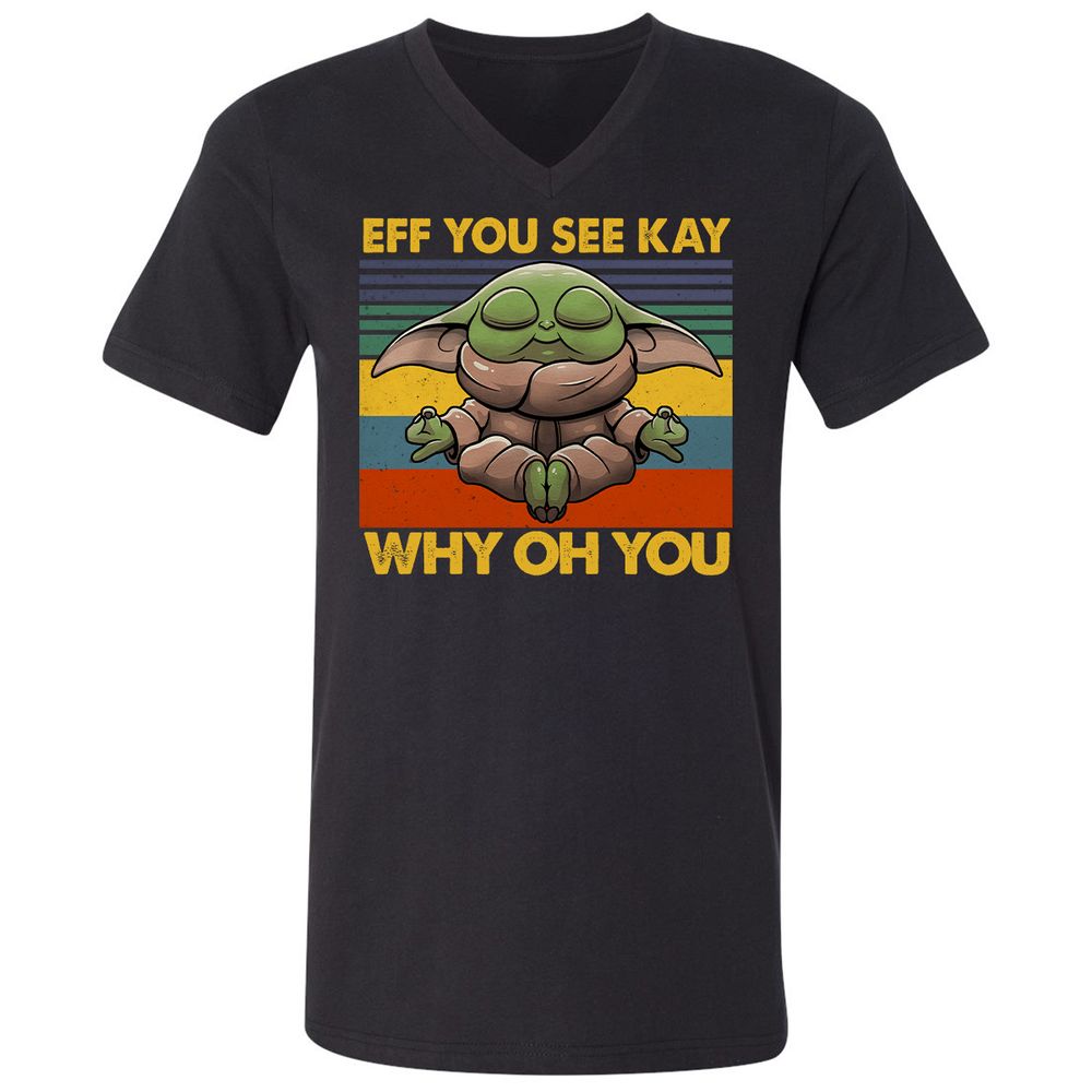 Unisex V-Neck T-Shirt - 81G14EFU - Black - 1