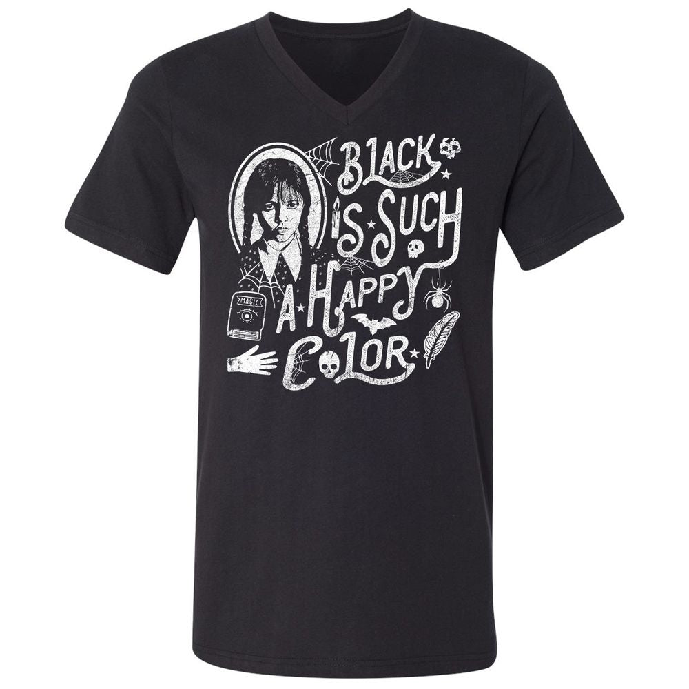 Unisex V-Neck T-Shirt - KCTQV6B5 - Black - 1