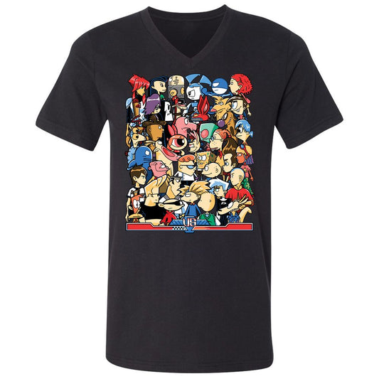 Unisex V-Neck T-Shirt - 5JV6KJVH - Black - 1