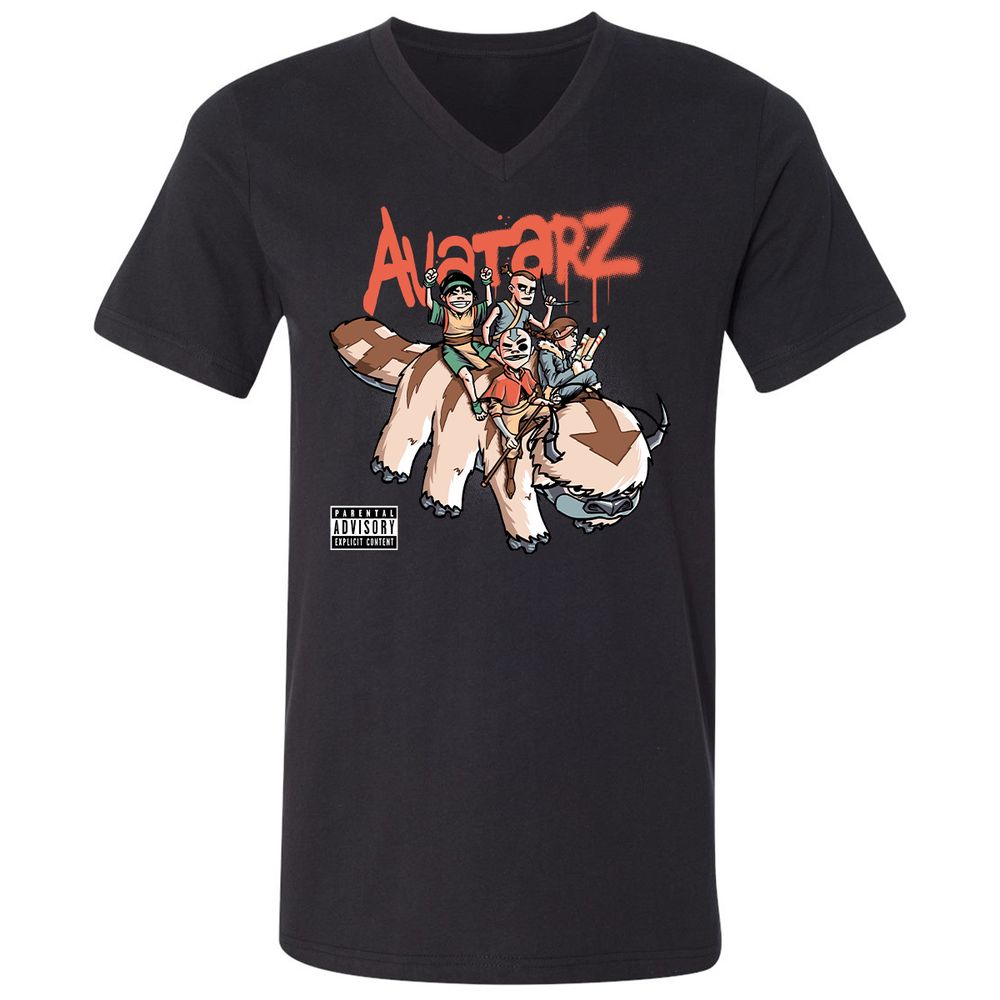 Unisex V-Neck T-Shirt - 6ESGXQNT - Black - 1