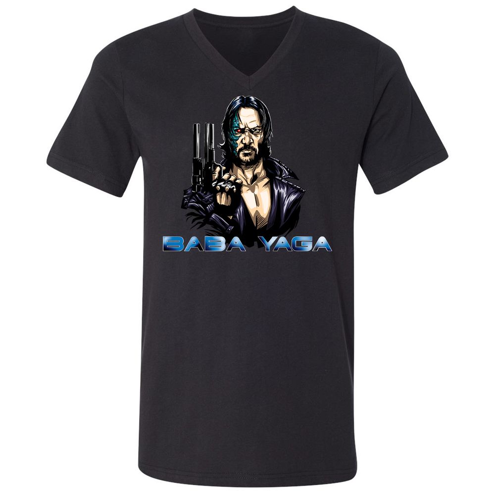 Unisex V-Neck T-Shirt - F3FKQY1T - Black - 1