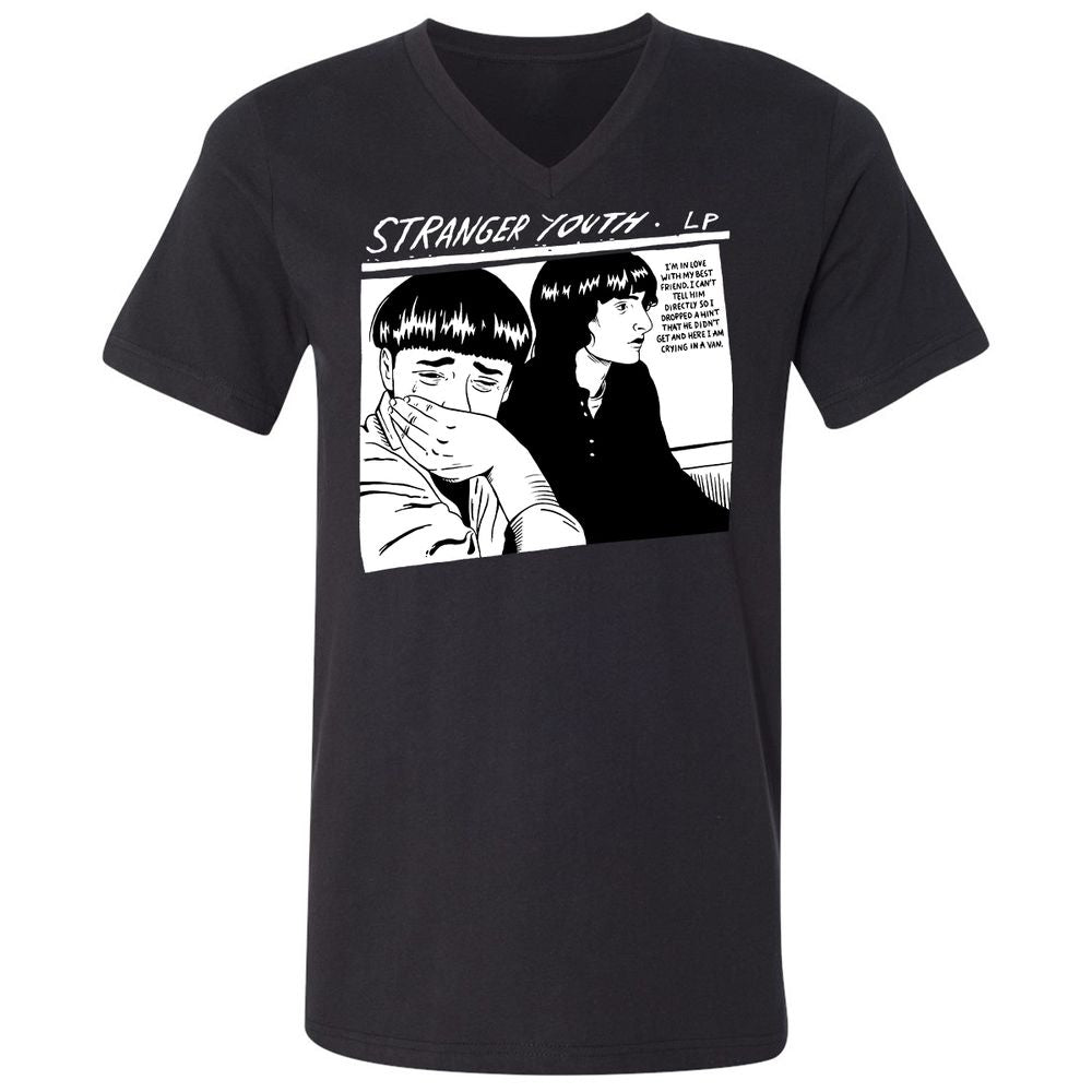 Unisex V-Neck T-Shirt - 7R3H5595 - Black - 1