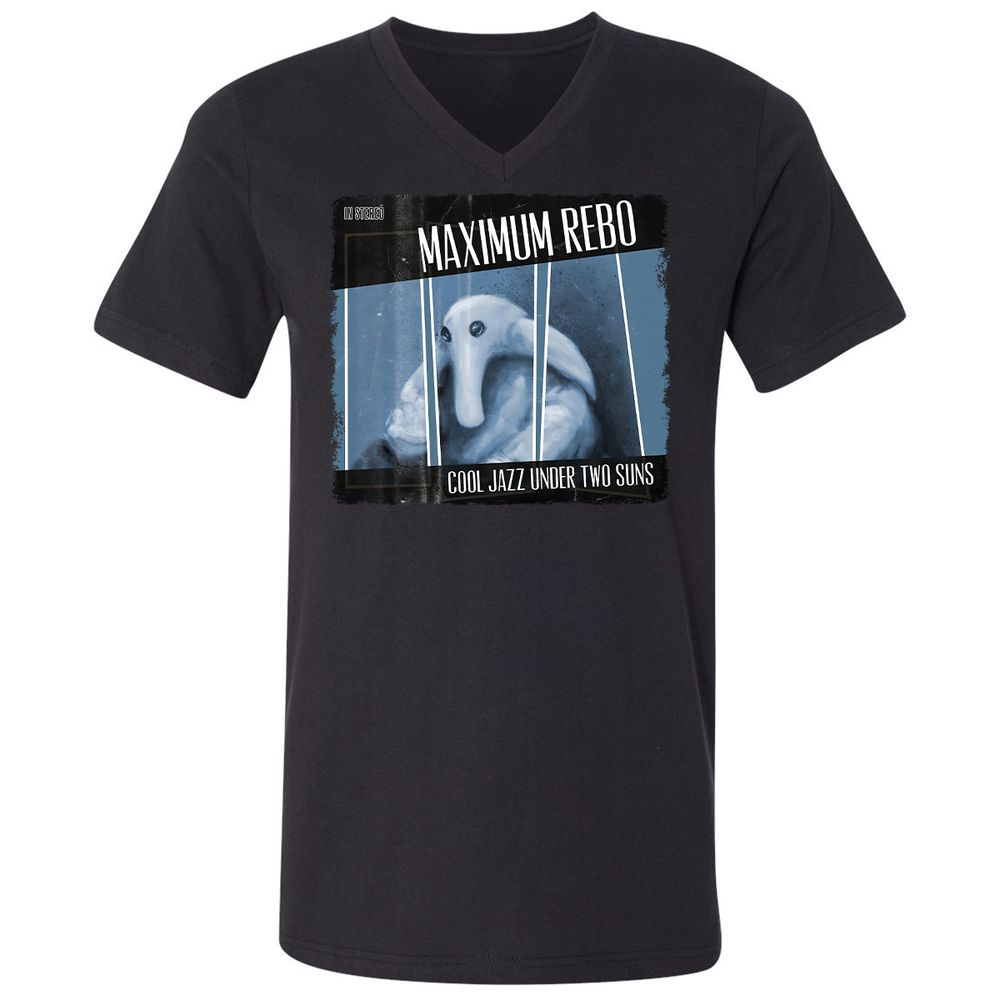 Unisex V-Neck T-Shirt - EHG5AKJB - Black - 1