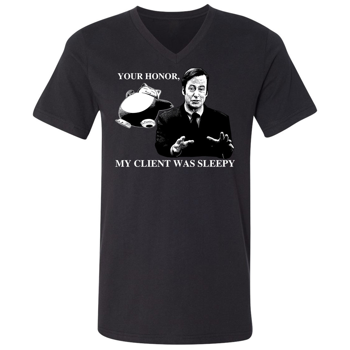 Unisex V-Neck T-Shirt - TKA8AKHV - Black - 1