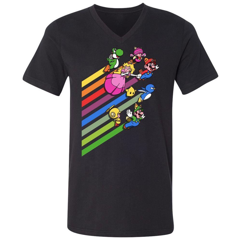 Unisex V-Neck T-Shirt - 87BABBB8 - Black - 1