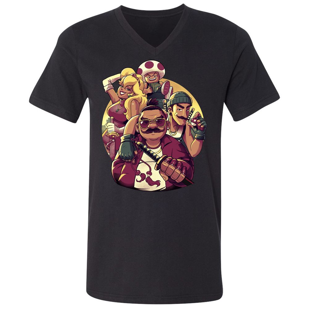 Unisex V-Neck T-Shirt - 543TZYCJ - Black - 1
