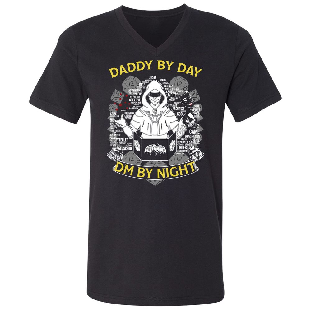 Unisex V-Neck T-Shirt - D7YNFGBF - Black - 1