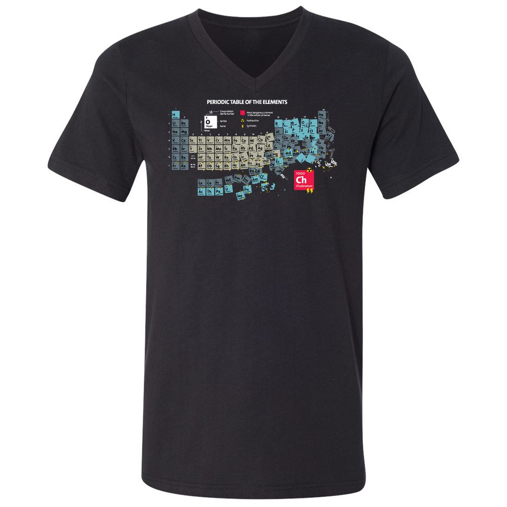 Unisex V-Neck T-Shirt - SXQV4HBL - Black - 1