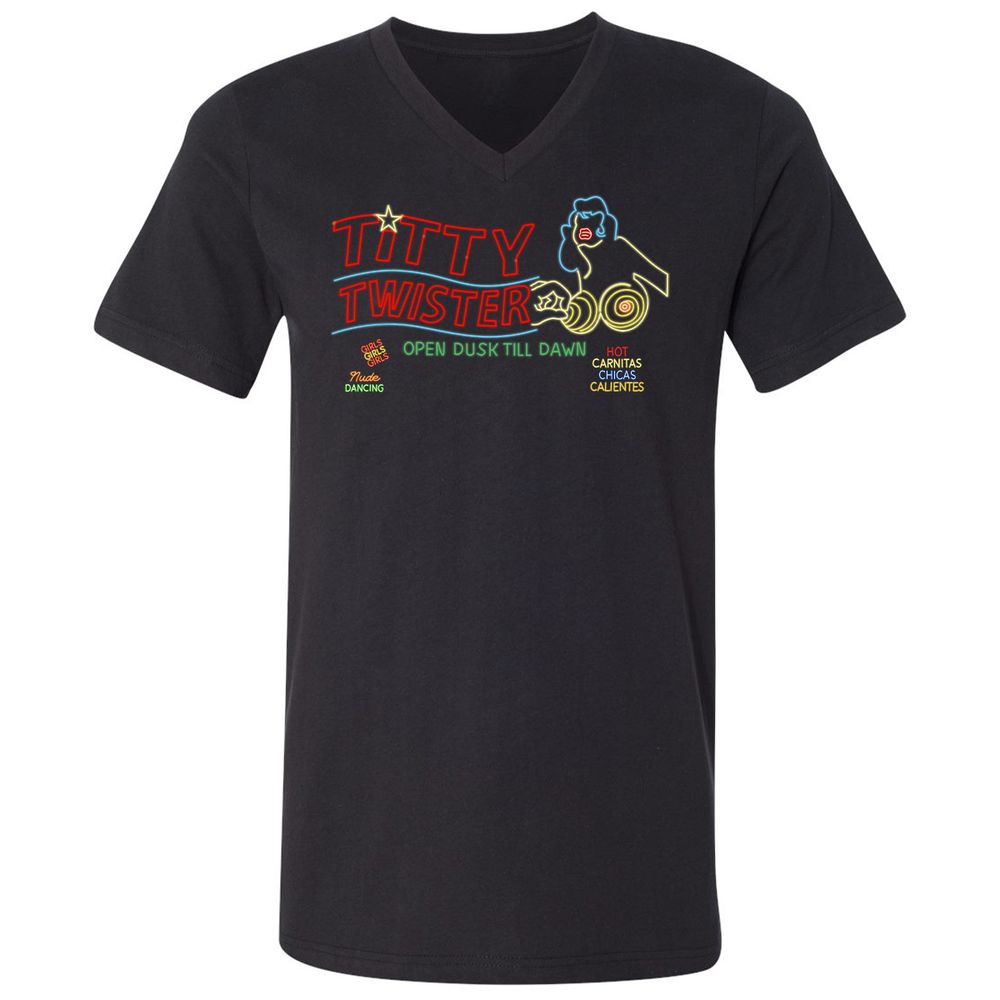 Unisex V-Neck T-Shirt - C4A3BBA9 - Black - 1