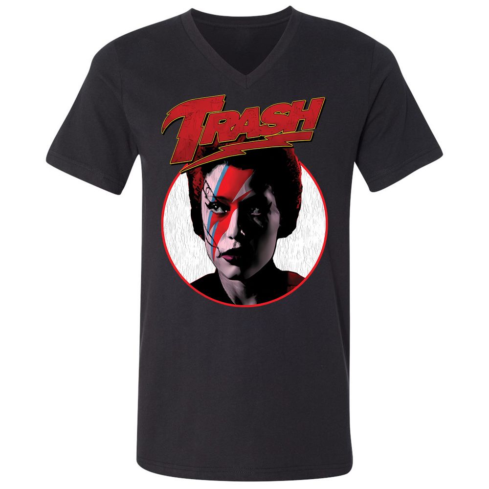 Unisex V-Neck T-Shirt - 3YLRFBPQ - Black - 1