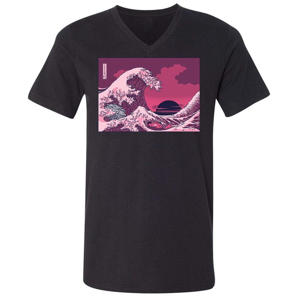 Unisex V-Neck T-Shirt - X3K16NQX - Black - 1