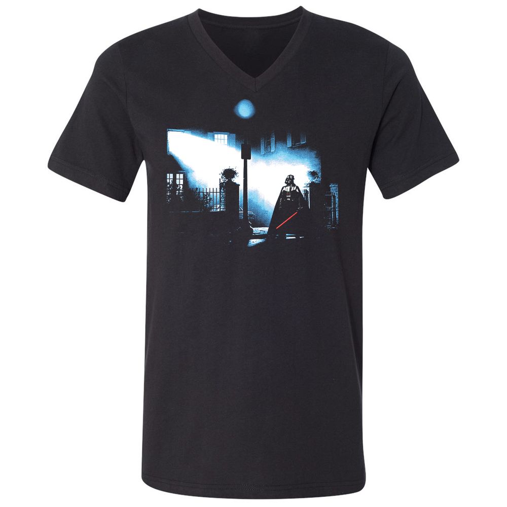 Unisex V-Neck T-Shirt - UUQEGEXK - Black - 1