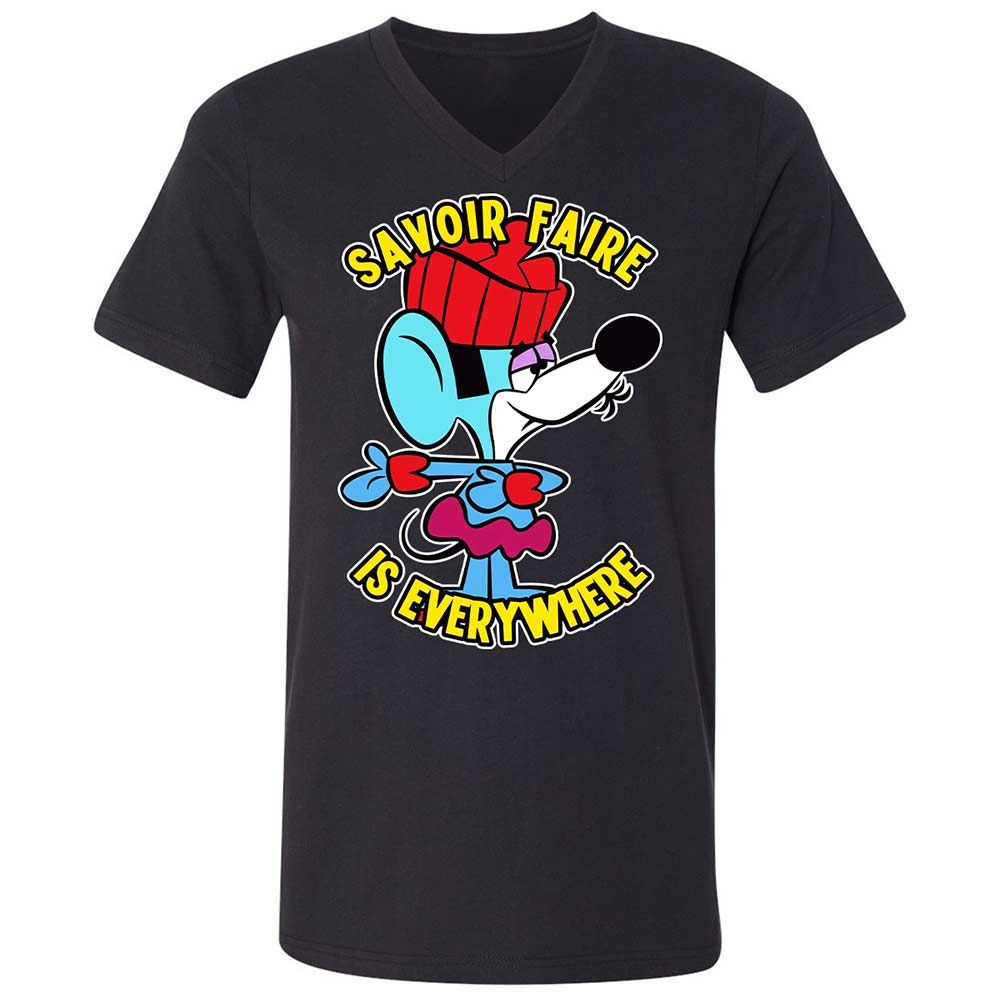 Unisex V-Neck T-Shirt - 75ZEHV4W - Black - 1
