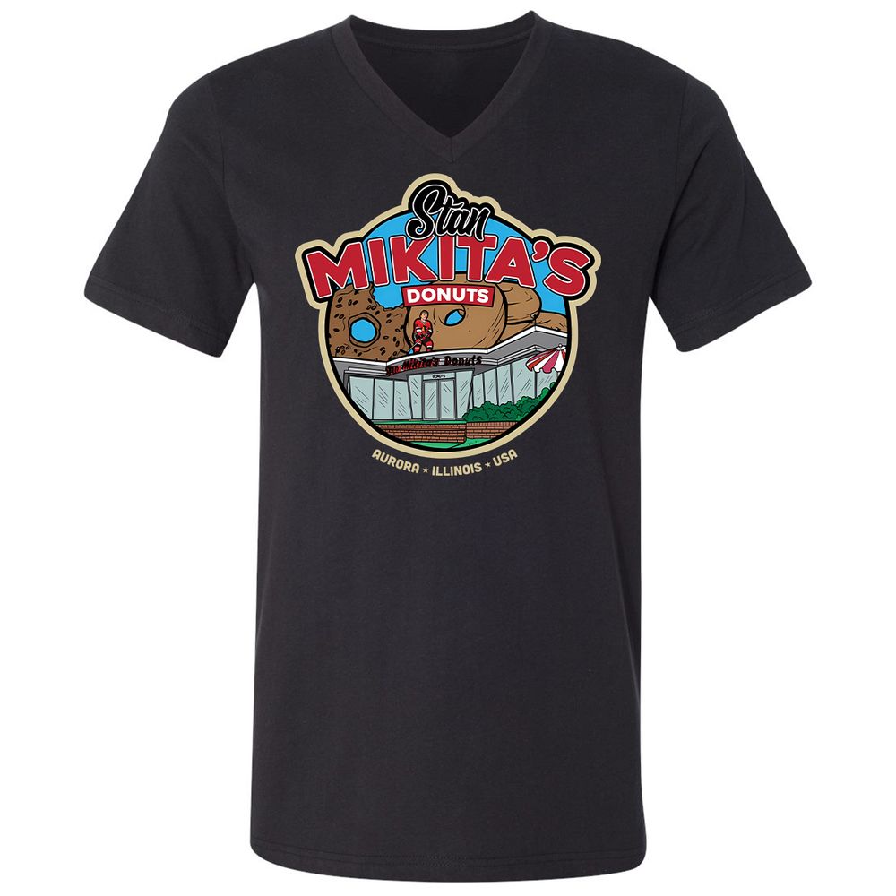 Unisex V-Neck T-Shirt - F7Z14CYV - Black - 1