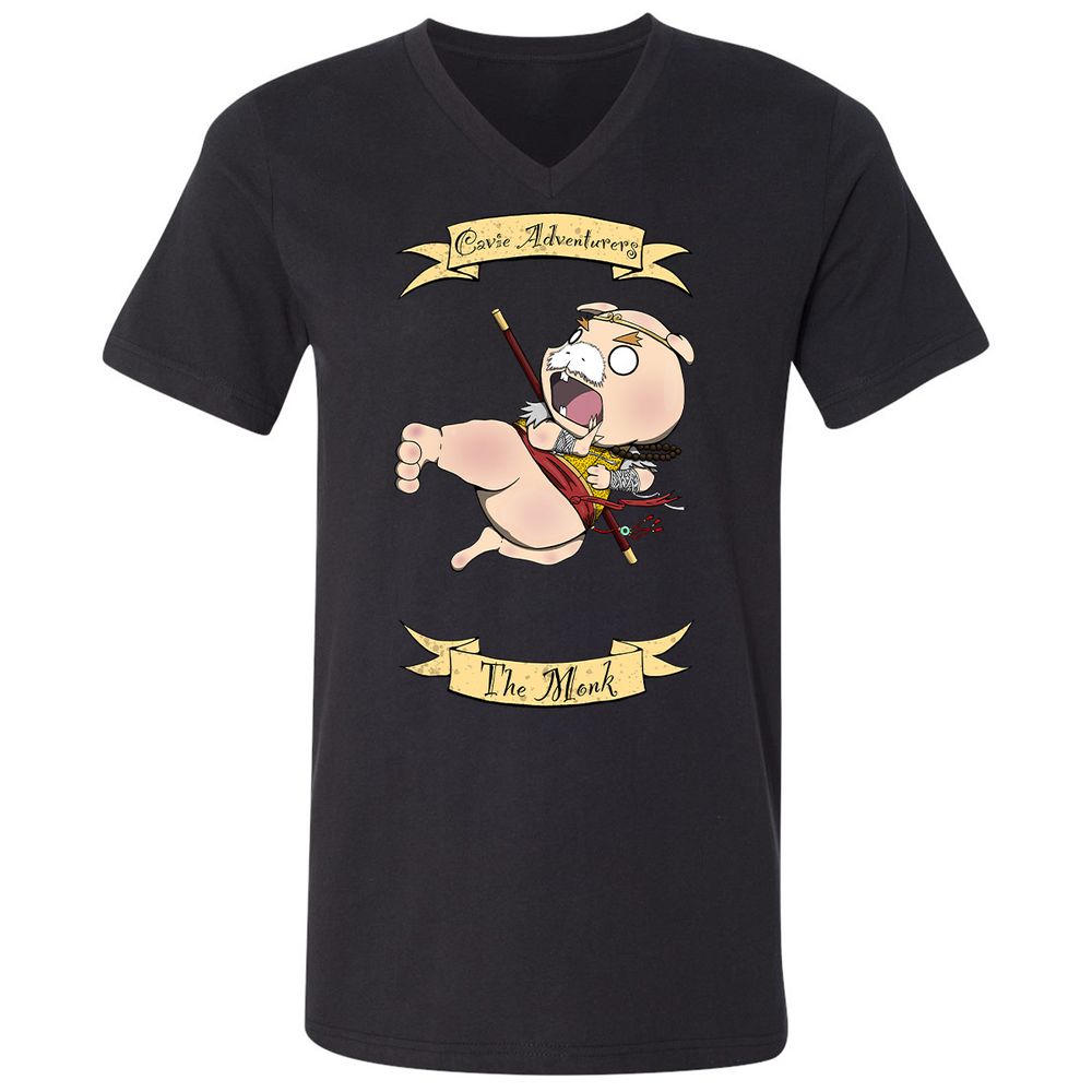 Unisex V-Neck T-Shirt - L23VUEUV - Black - 1